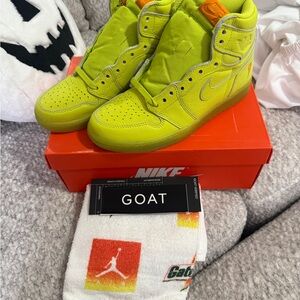 RARE Nike Air Jordan 1 Retro IG G8RD Cyber Yellow Sneakers Mens 7 Authentic